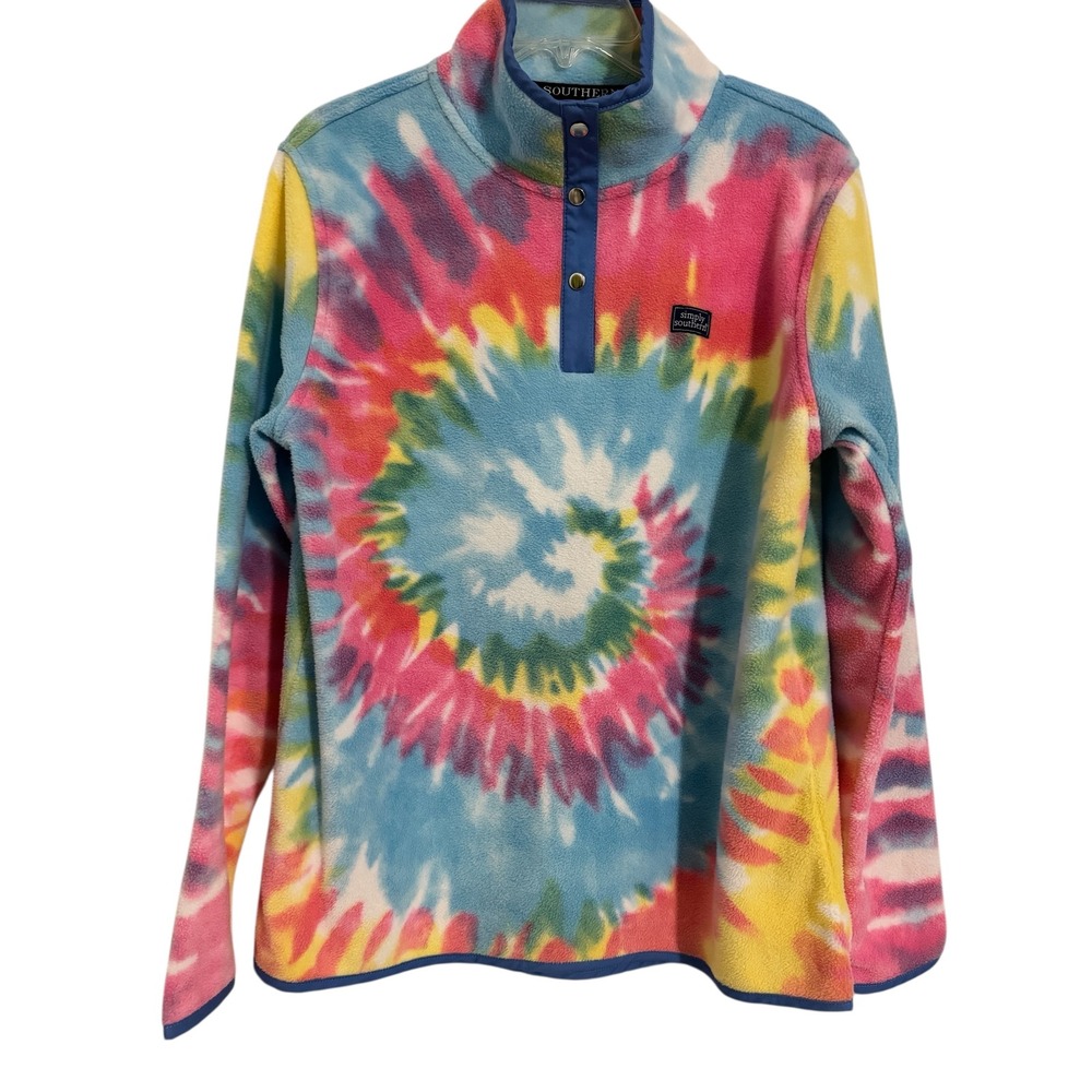 Simply Southern Tie Dye‎ Fleece Pullover Sweatshirt Women's Size L